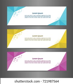 Set three abstract modern banner texture. Vector banner background for web banner design