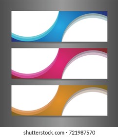 Set three abstract modern banner texture. Vector banner background for web banner design