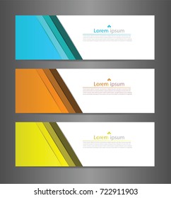 Set three abstract modern banner texture. Vector banner background for web banner design