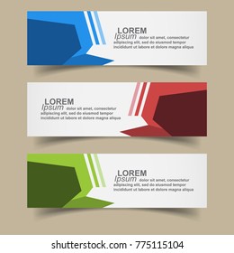 Set three abstract modern banner texture. Vector banner background for web banner design