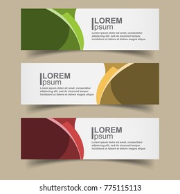 Set three abstract modern banner texture. Vector banner background for web banner design