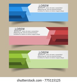 Set three abstract modern banner texture. Vector banner background for web banner design