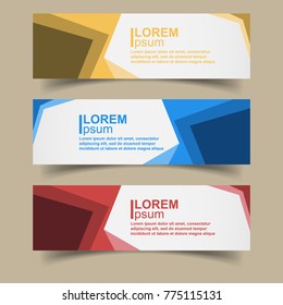 Set three abstract modern banner texture. Vector banner background for web banner design