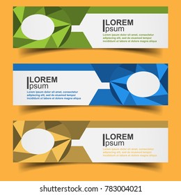 Set three abstract modern banner texture. Vector banner background for web banner design