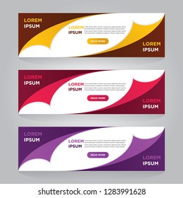Set of three abstract vector banners. Stylish, stylish, modern flat material design. modern vector. EPS 10