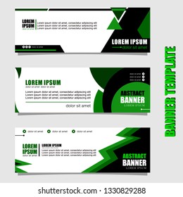Set of three abstract vector banners.business modern template design inspiration for website or promotion of sale.green