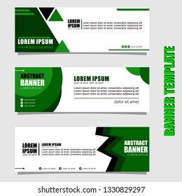 Set of three abstract vector banners.business modern template design inspiration for website or promotion of sale.green