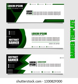 Set of three abstract vector banners.business modern template design inspiration for website or promotion of sale.green