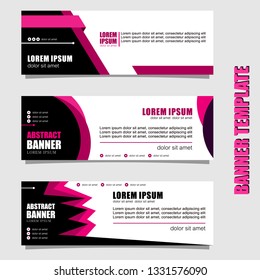 Set of three abstract vector banners.business modern template design inspiration for website or promotion of sale.magenta