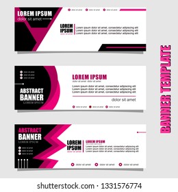 Set of three abstract vector banners.business modern template design inspiration for website or promotion of sale.magenta