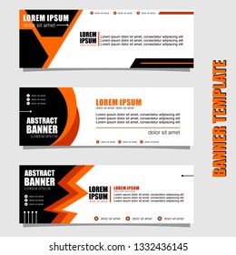 Set of three abstract vector banners.business modern template design inspiration for website or promotion of sale.orange