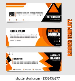 Set of three abstract vector banners.business modern template design inspiration for website or promotion of sale.orange