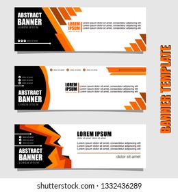 Set of three abstract vector banners.business modern template design inspiration for website or promotion of sale.orange