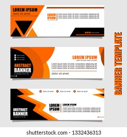 Set of three abstract vector banners.business modern template design inspiration for website or promotion of sale.orange