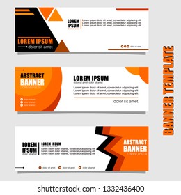 Set of three abstract vector banners.business modern template design inspiration for website or promotion of sale.orange