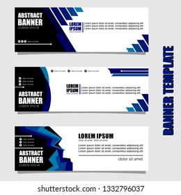 Set of three abstract vector banners.business modern template design inspiration for website or promotion of sale.blue
