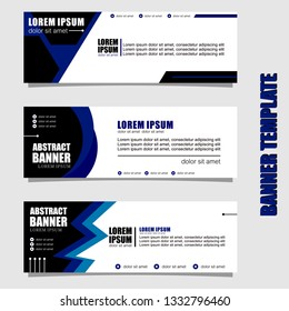 Set of three abstract vector banners.business modern template design inspiration for website or promotion of sale.blue