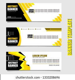 Set of three abstract vector banners.business modern template design inspiration for website or promotion of sale.yellow