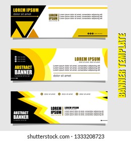 Set of three abstract vector banners.business modern template design inspiration for website or promotion of sale.yellow