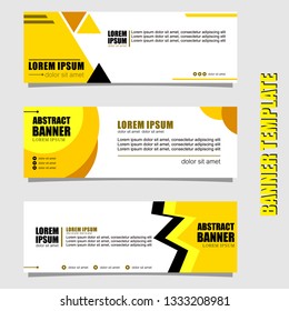 Set of three abstract vector banners.business modern template design inspiration for website or promotion of sale.yellow
