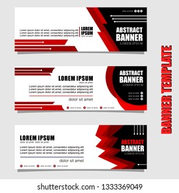 Set of three abstract vector banners.business modern template design inspiration for website or promotion of sale.red