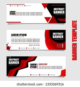Set of three abstract vector banners.business modern template design inspiration for website or promotion of sale.red