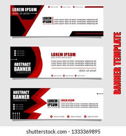 Set of three abstract vector banners.business modern template design inspiration for website or promotion of sale.red