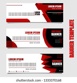 Set of three abstract vector banners.business modern template design inspiration for website or promotion of sale.red