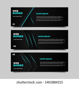 Set of three abstract vector banners.modern template design for web