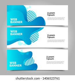 Set of three abstract vector banners.modern template design for web