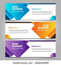 Set of three abstract vector banners.modern template design for web