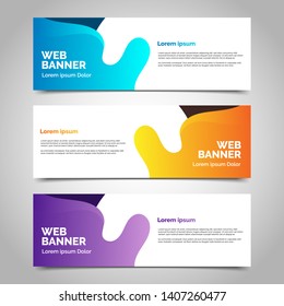 Set of three abstract vector banners.modern template design for web