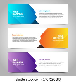 Set of three abstract vector banners.modern template design for web