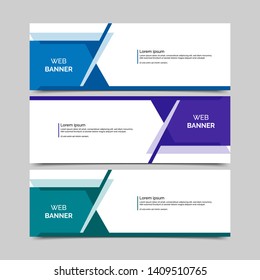 Conjunto de tres banners vectoriales abstractos.diseño moderno de plantillas para web
