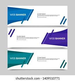 Set of three abstract vector banners.modern template design for web