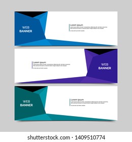 Set of three abstract vector banners.modern template design for web