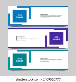 Set of three abstract vector banners.modern template design for web