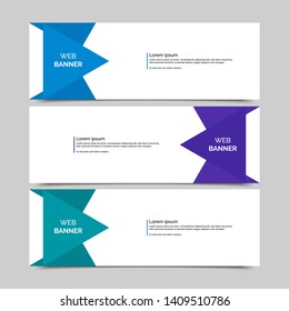 Set of three abstract vector banners.modern template design for web