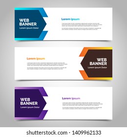 Set of three abstract vector banners.modern template design for web