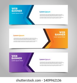 Set of three abstract vector banners.modern template design for web