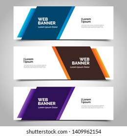 Set of three abstract vector banners.modern template design for web