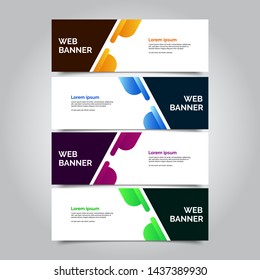 Set of three abstract vector banners.modern template design for web