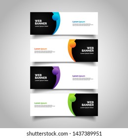 Set of three abstract vector banners.modern template design for web