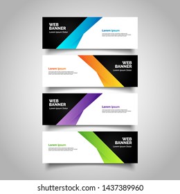 Set of three abstract vector banners.modern template design for web