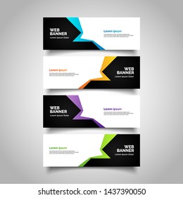 Set of three abstract vector banners.modern template design for web