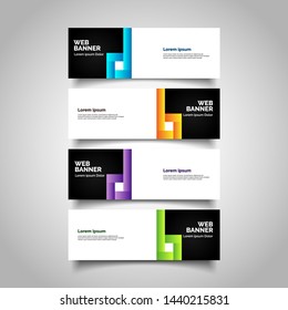 Set of three abstract vector banners.modern template design for web