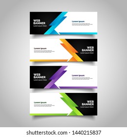 Set of three abstract vector banners.modern template design for web