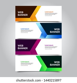 Set of three abstract vector banners.modern template design for web