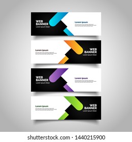 Set of three abstract vector banners.modern template design for web