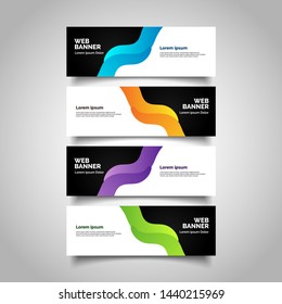 Set of three abstract vector banners.modern template design for web